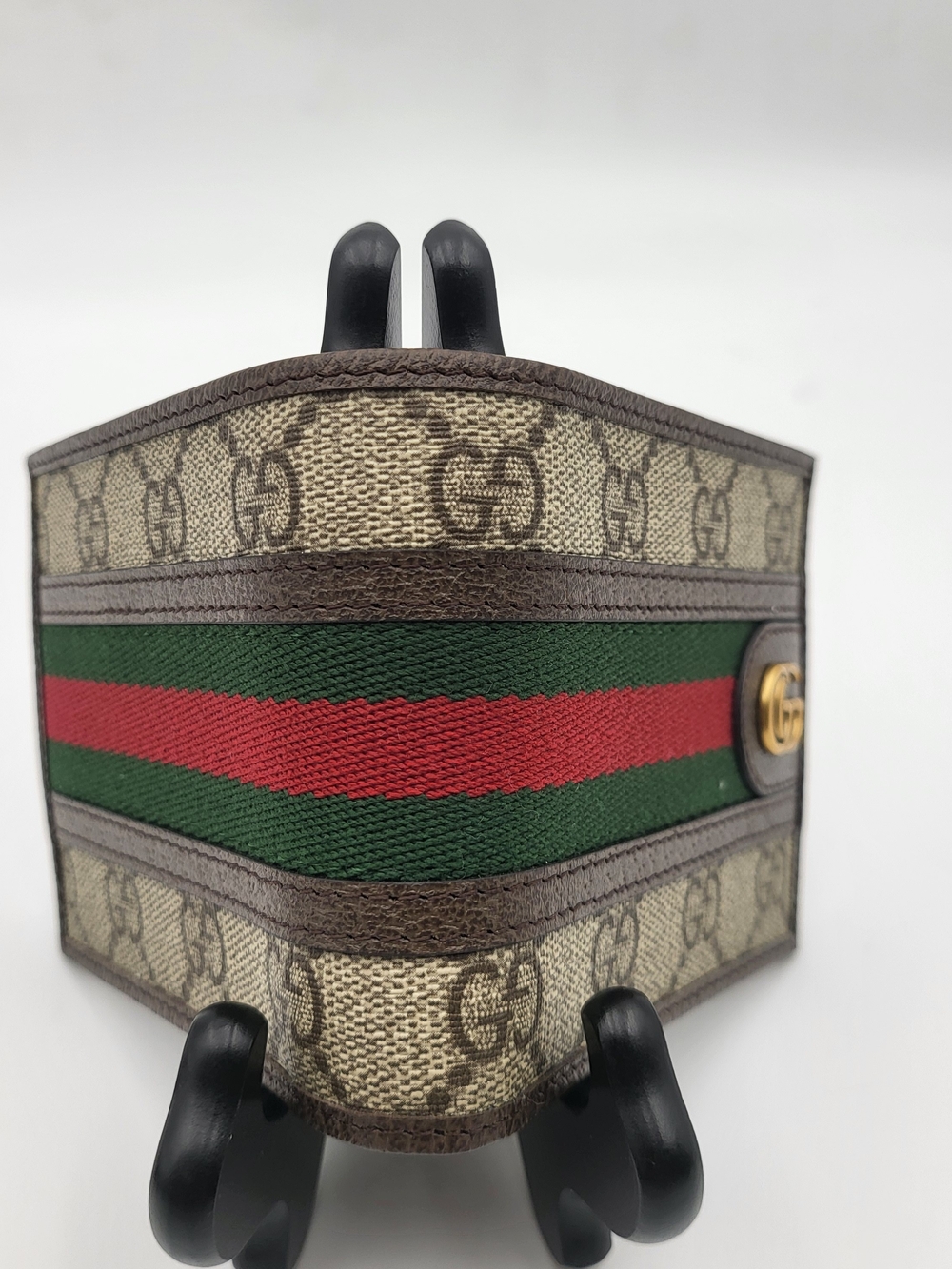 GUCCI GG Supreme Monogram Web Mens Ophidia Bi-Fold Wallet 597606 Beige New Acero - Picture 3 of 15